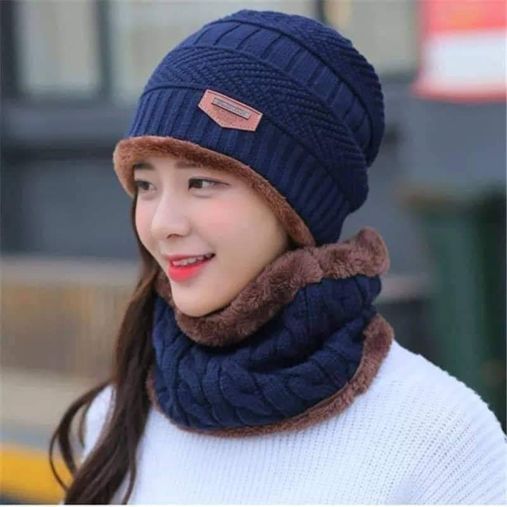 Winter Thermal Wool Cap For Men And Women (Blue)